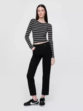 Jeans a vita alta, modello Cheeky, dal taglio dritto