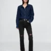 Jeans a vita alta, modello Cheeky, dal taglio dritto