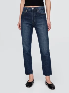 Jeans a vita alta, modello Cheeky, dal taglio dritto