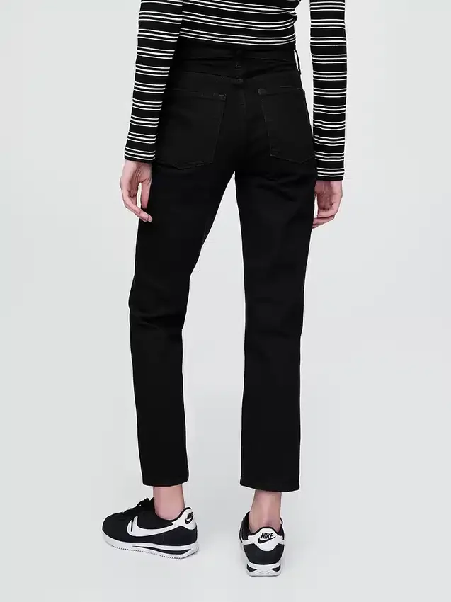 Jeans a vita alta, modello Cheeky, dal taglio dritto