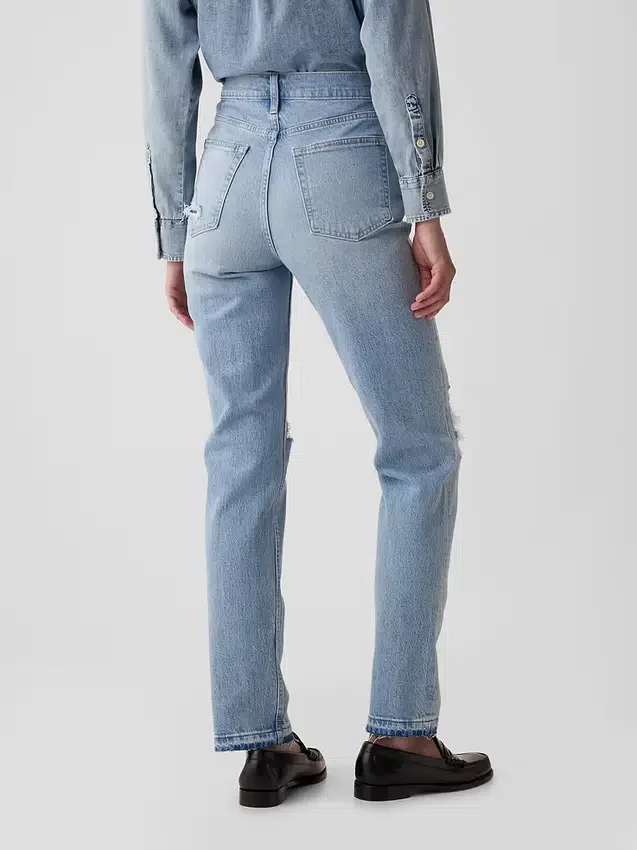 Jeans a vita alta, modello Cheeky, dal taglio dritto