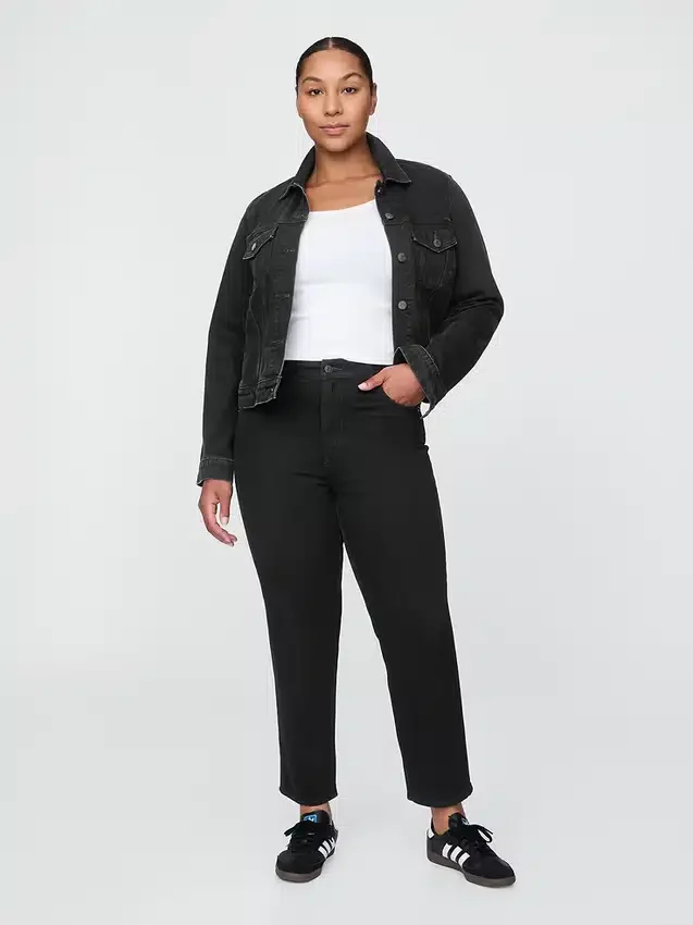 Jeans a vita alta, modello Cheeky, dal taglio dritto