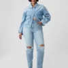 Jeans a vita alta, modello Cheeky, dal taglio dritto