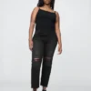 Jeans a vita alta, modello Cheeky, dal taglio dritto