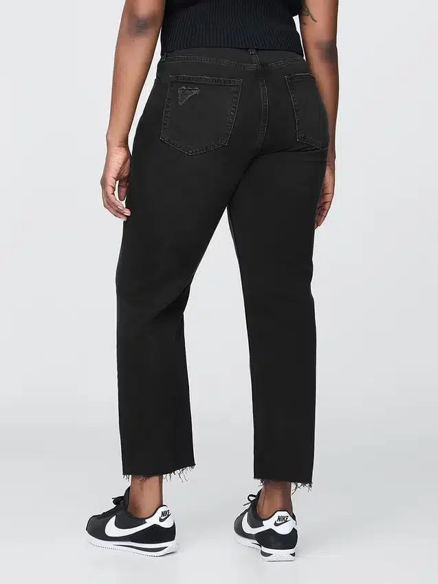 Jeans a vita alta, modello Cheeky, dal taglio dritto