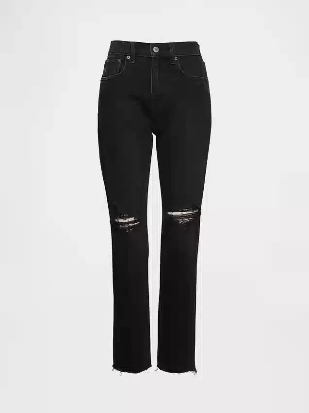Jeans a vita alta, modello Cheeky, dal taglio dritto