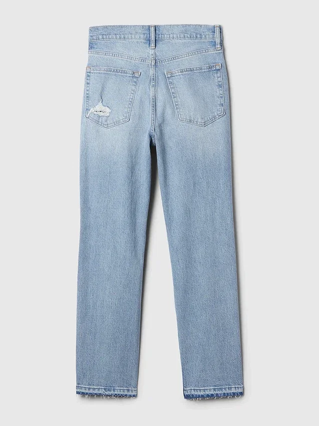 Jeans a vita alta, modello Cheeky, dal taglio dritto