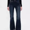 Jeans a vita alta svasati in stile anni '70