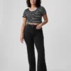 Jeans a vita alta svasati in stile anni '70