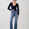 Jeans a vita alta svasati in stile anni '70