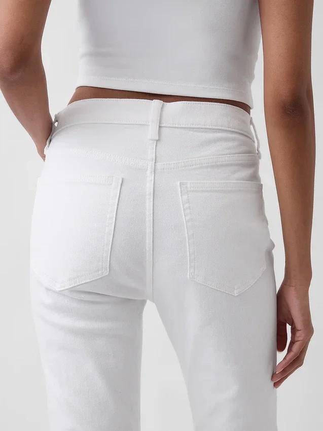 Jeans a vita alta svasati in stile anni '70