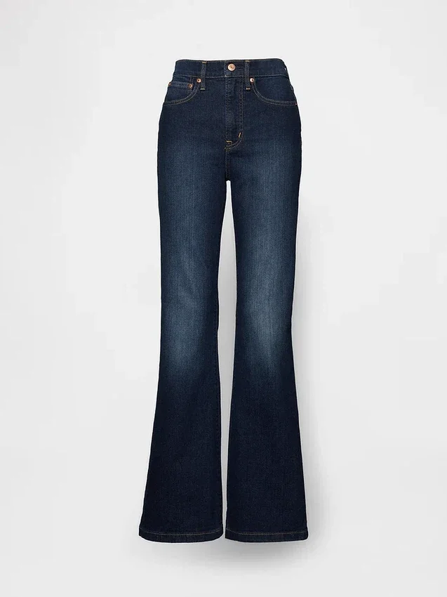 Jeans a vita alta svasati in stile anni '70