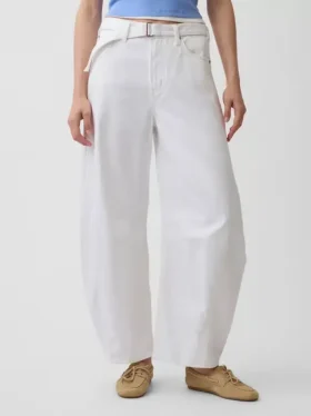 Jeans a vita alta ultrasoft con cintura e taglio a ferro di cavallo