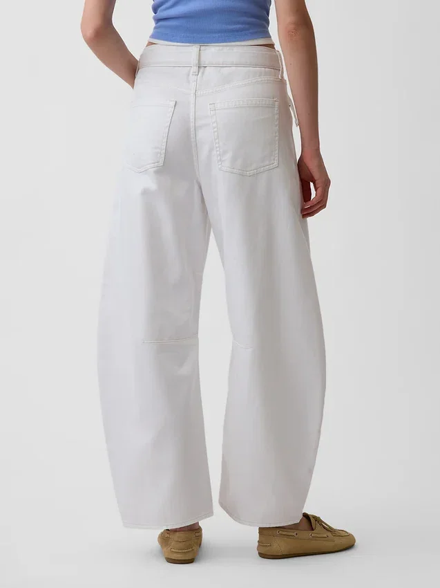 Jeans a vita alta ultrasoft con cintura e taglio a ferro di cavallo