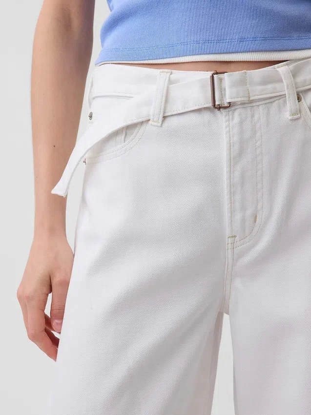 Jeans a vita alta ultrasoft con cintura e taglio a ferro di cavallo