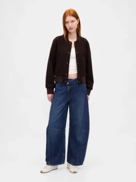 Jeans a vita alta ultrasoft con taglio a ferro di cavallo incrociato