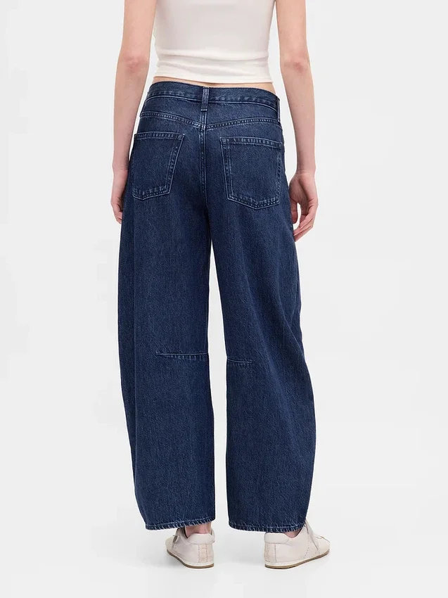 Jeans a vita alta ultrasoft con taglio a ferro di cavallo incrociato