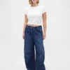 Jeans a vita alta ultrasoft con taglio a ferro di cavallo incrociato