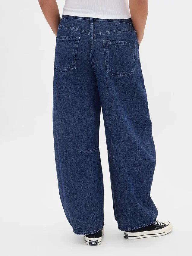 Jeans a vita alta ultrasoft con taglio a ferro di cavallo incrociato