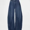 Jeans a vita alta ultrasoft con taglio a ferro di cavallo incrociato