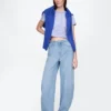 Jeans a vita alta ultrasoft dal taglio a botte