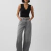 Jeans a vita alta ultrasoft dal taglio a botte