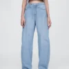Jeans a vita alta ultrasoft dal taglio a botte
