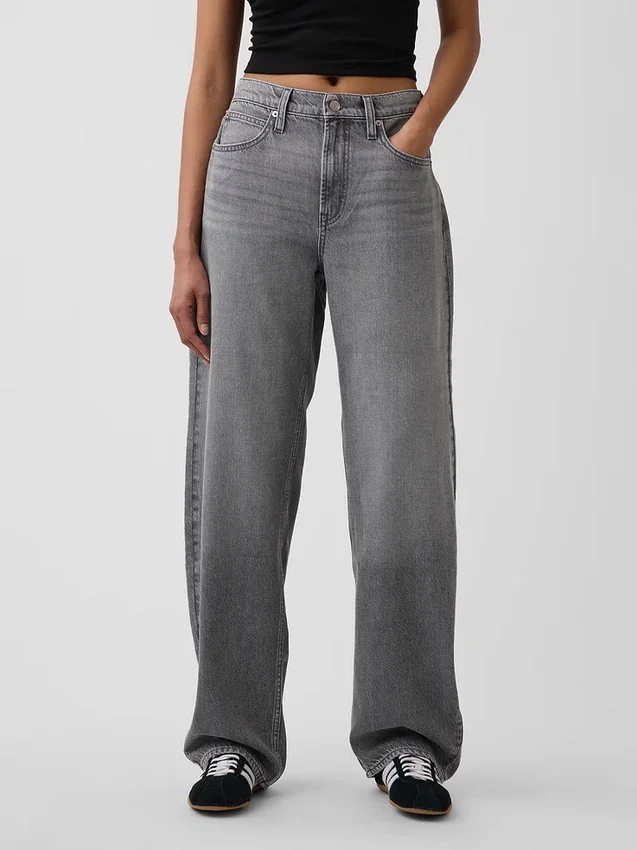 Jeans a vita alta ultrasoft dal taglio a botte