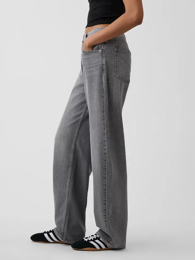 Jeans a vita alta ultrasoft dal taglio a botte