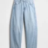 Jeans a vita alta ultrasoft dal taglio a botte