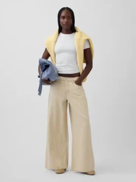 Jeans a vita bassa a righe extra larghi