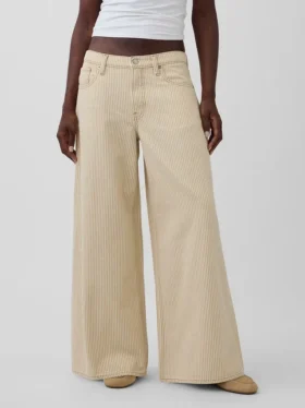 Jeans a vita bassa a righe extra larghi