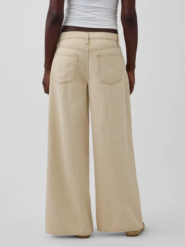 Jeans a vita bassa a righe extra larghi