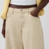 Jeans a vita bassa a righe extra larghi