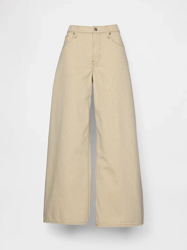 Jeans a vita bassa a righe extra larghi