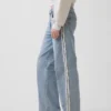 Jeans a vita bassa anni ’90 con striscia laterale e vestibilità ampia