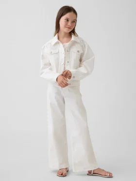 Jeans a vita bassa con gamba larga