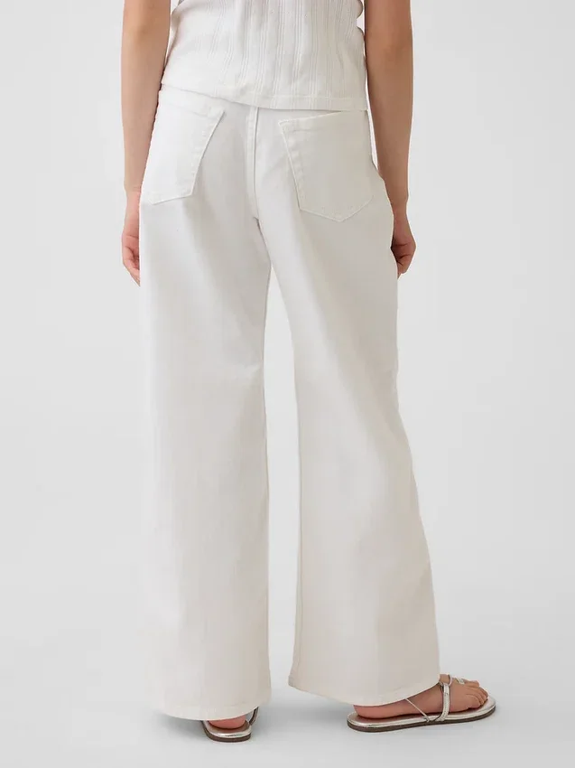 Jeans a vita bassa con gamba larga