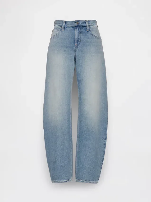 Jeans a vita bassa dal taglio a barilotto