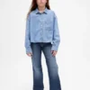 Jeans a vita bassa e gamba svasata per bambini