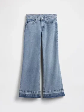 Jeans a vita bassa e gamba svasata per bambini