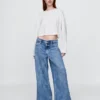Jeans a vita bassa extra larghi