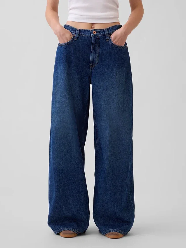 Jeans a vita bassa extra larghi