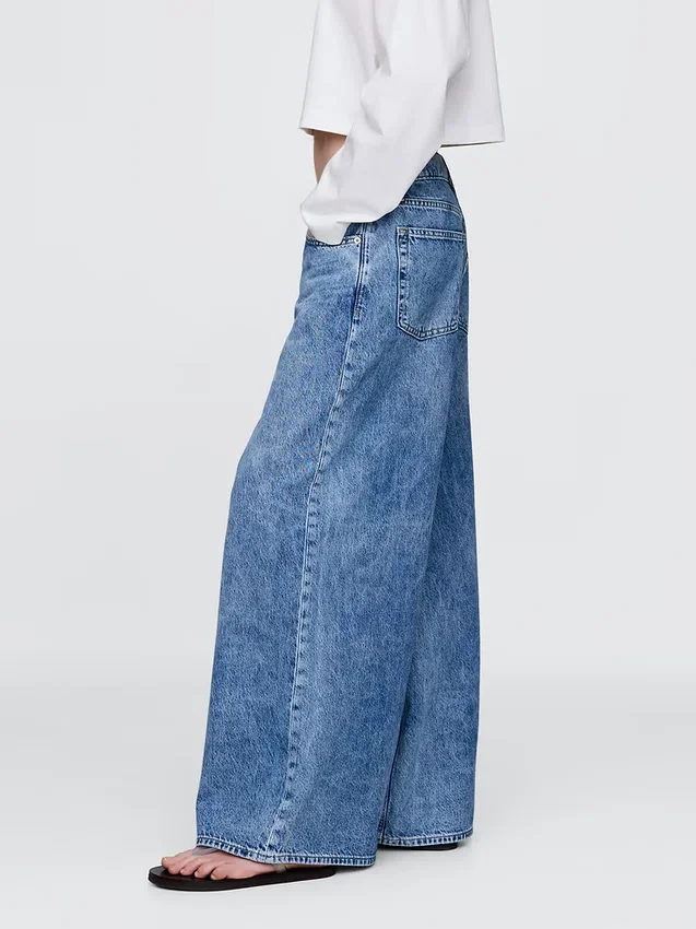Jeans a vita bassa extra larghi