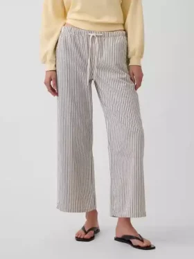 Jeans a vita bassa, larghi, corti e a righe in stile anni ’90