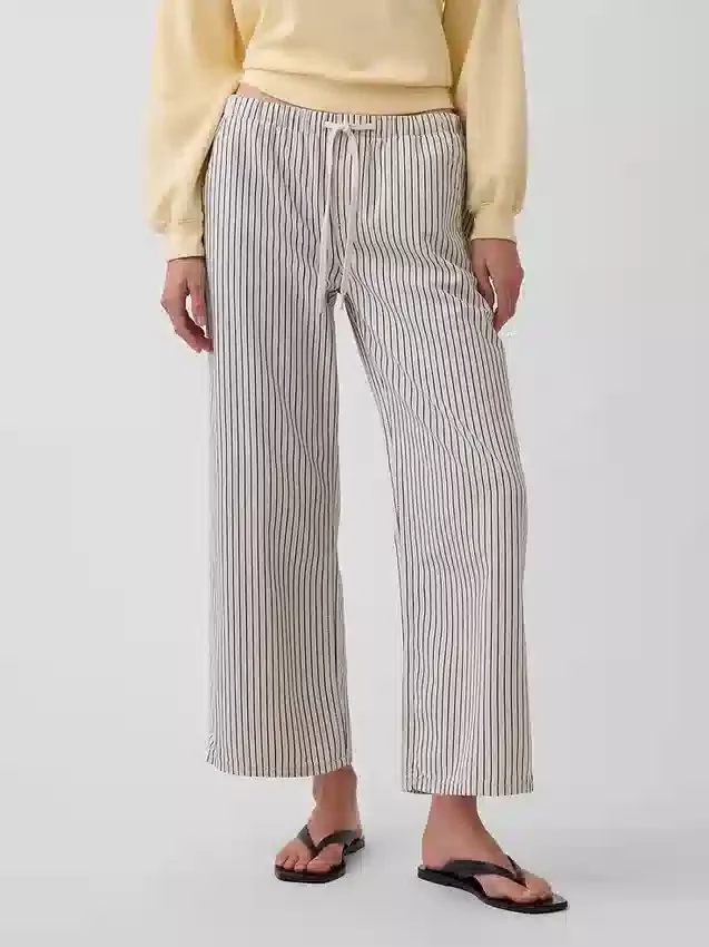 Jeans a vita bassa, larghi, corti e a righe in stile anni ’90
