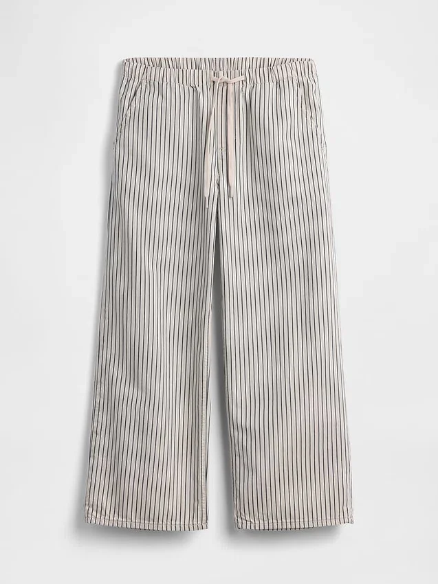 Jeans a vita bassa, larghi, corti e a righe in stile anni ’90