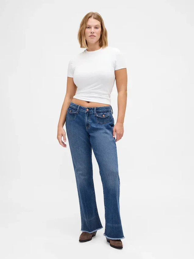 Jeans a vita bassa, lunghi e slim