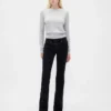 Jeans a vita bassa, lunghi e slim con lacci