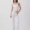 Jeans a vita bassa, lunghi e slim con lacci